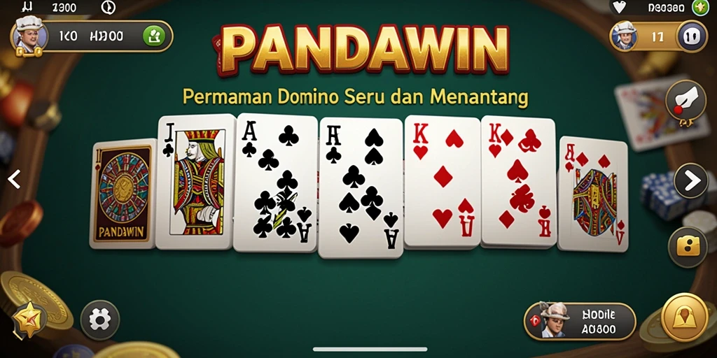 Tampilan seru gameplay Domino di PANDAWIN.