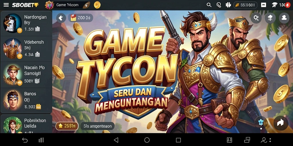 Tampilan gameplay <strong>SBOBET</strong> dengan elemen strategi Tycoon yang menarik.
