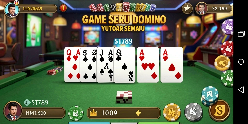 Tampilan gameplay domino yang mengasyikkan dan interaktif di ST789.